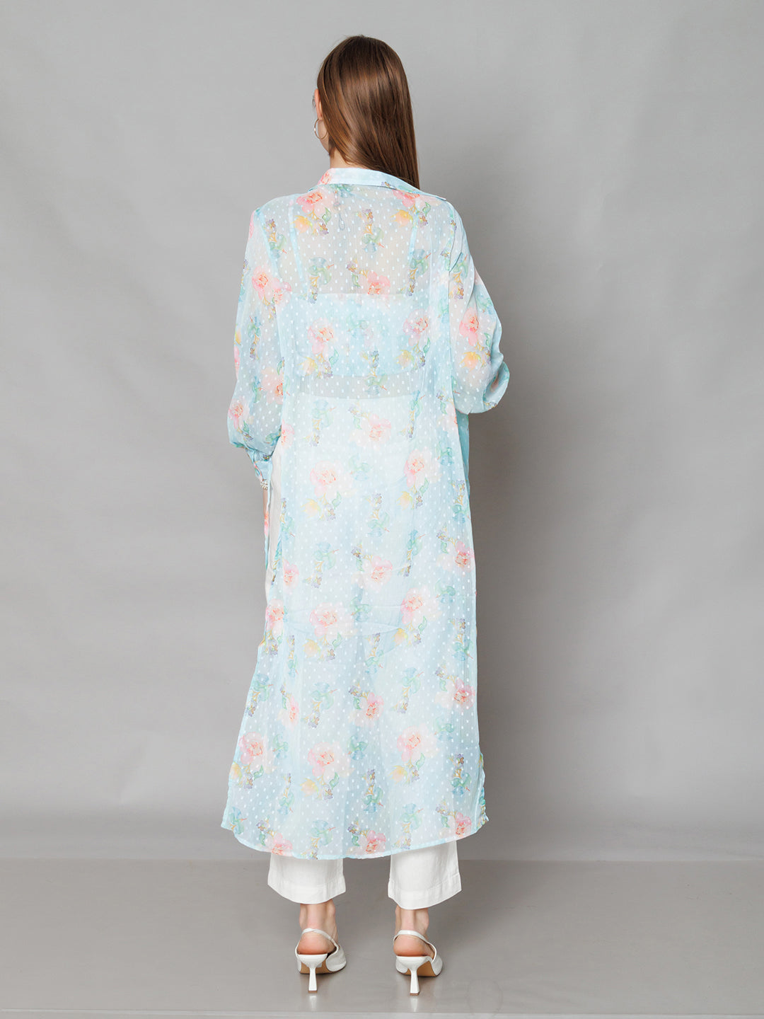 Blue Printed Straight Fit Co-Ord Set