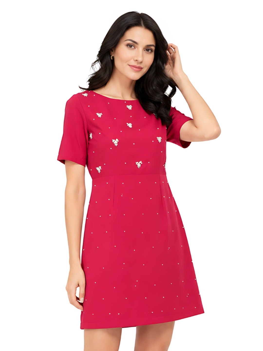 Pink Embellished Short Dress