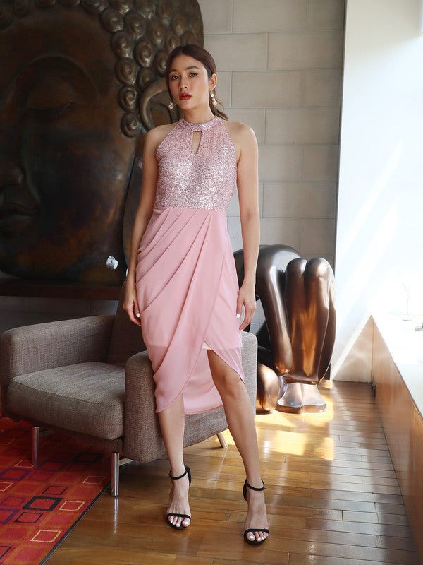 Pink-Embellished-Wrap-Midi-Dress-5