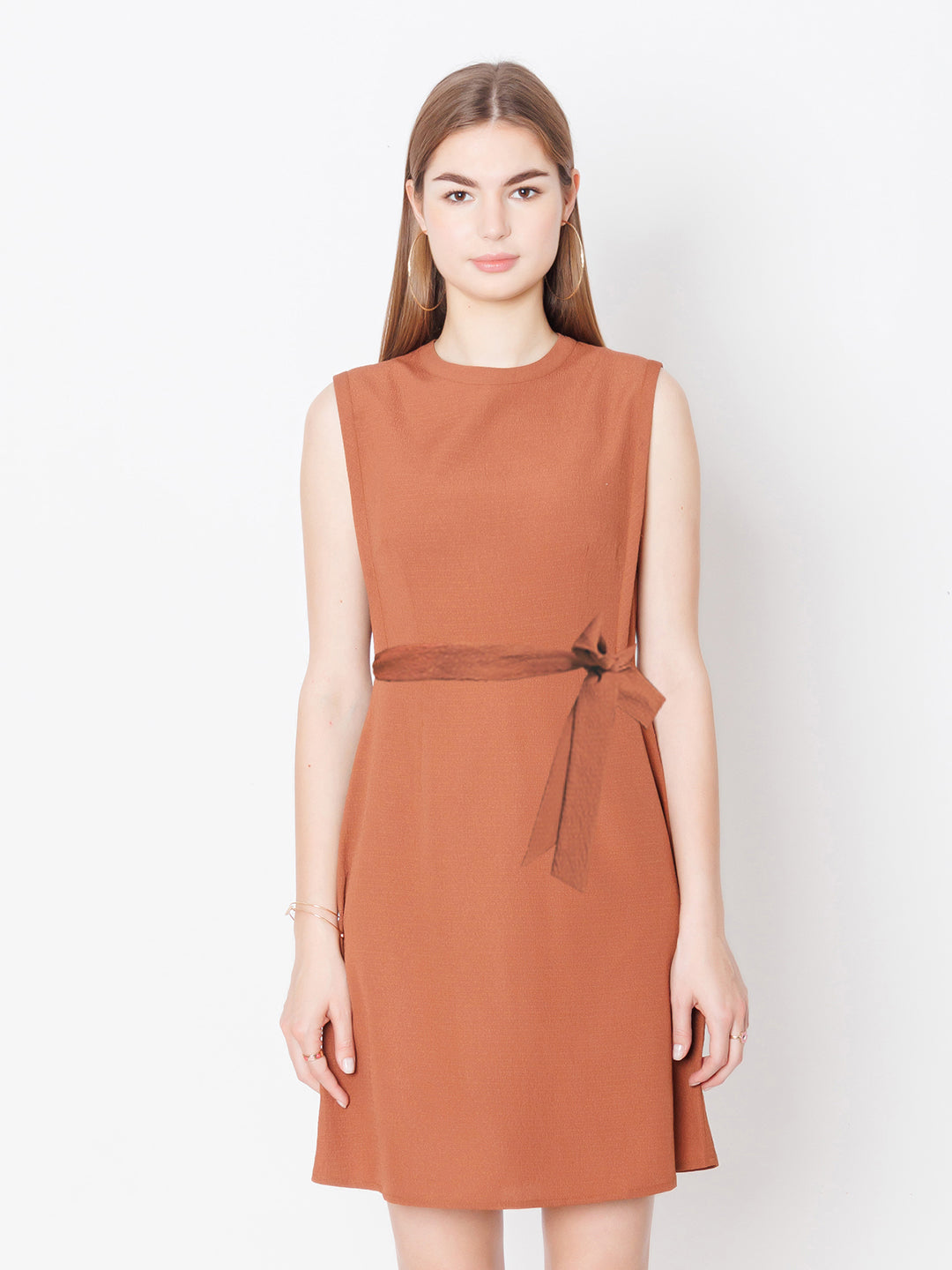 Brown swirl bodycon mini dress
