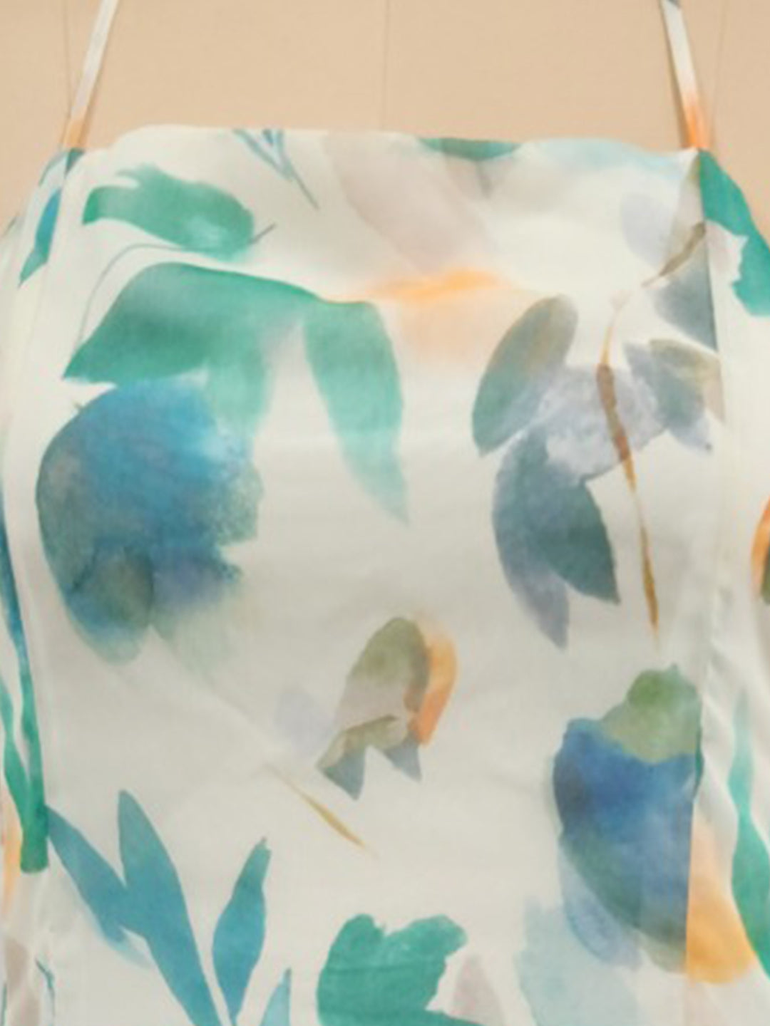 Cream Floral Sleeveless Mini Dress