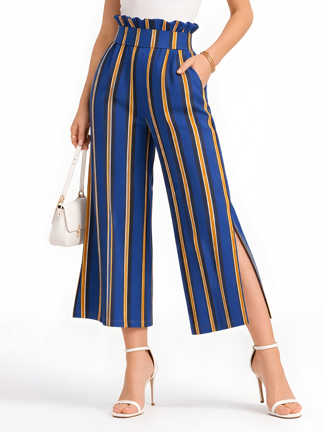 Blue Stripes Elasticated Palazzo