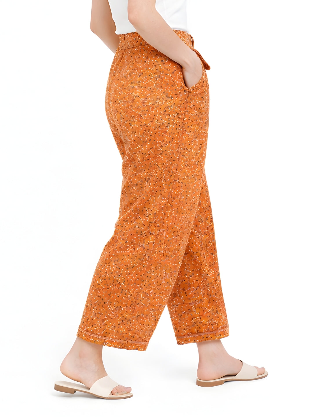 Brown Printed Regular Trouser