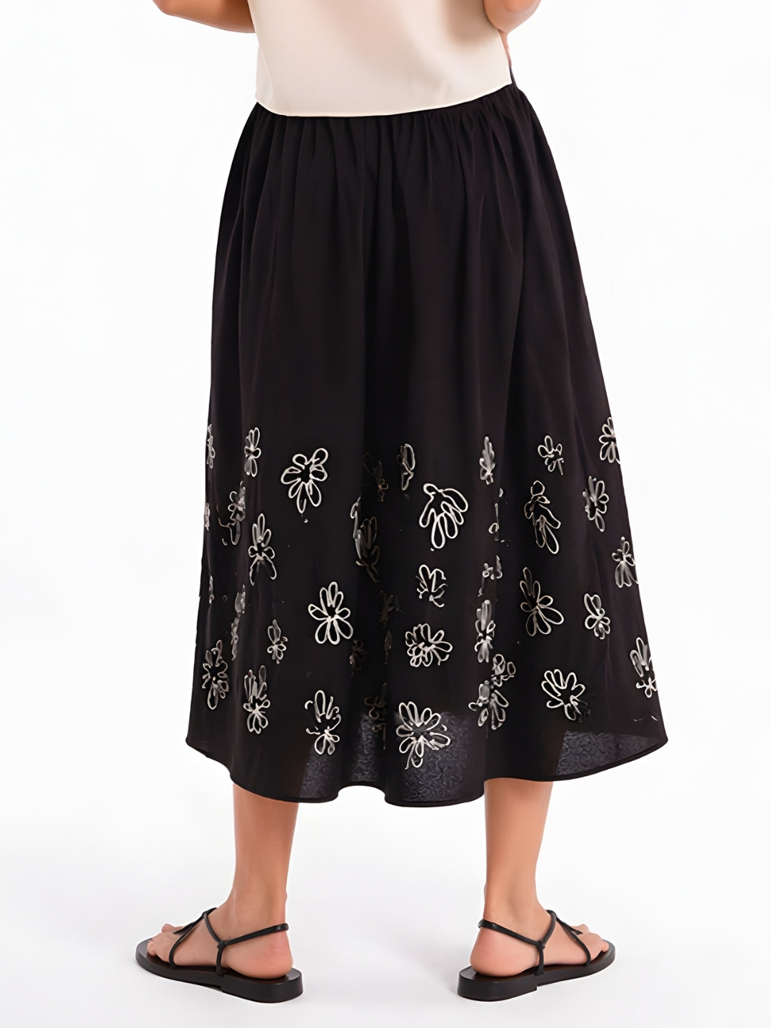Black Embroidered Skirt