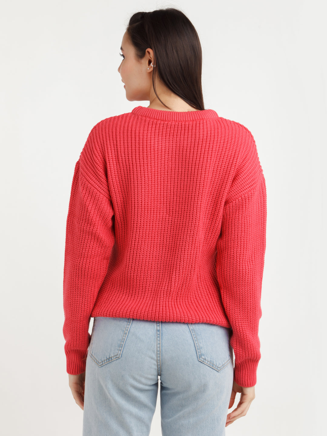 Pink Solid Sweater
