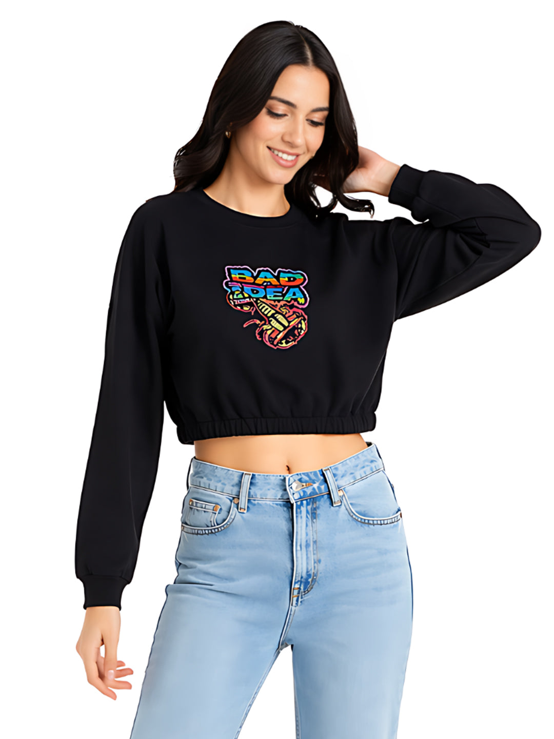 Black Printed Sweatshirt