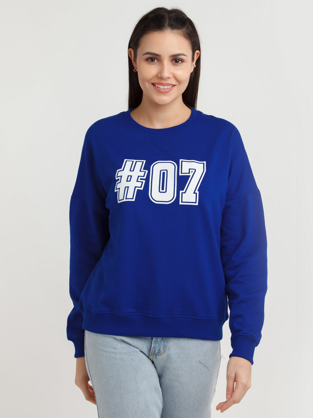 Blue Printed Hoodie