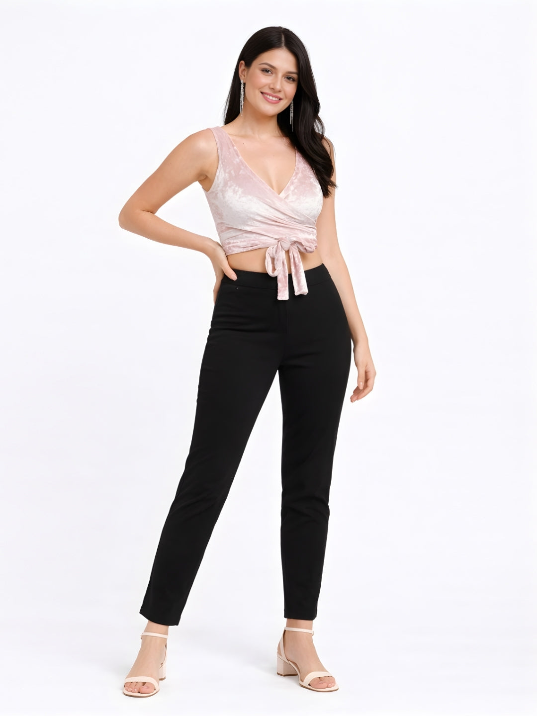 Pink Solid Wrap Top
