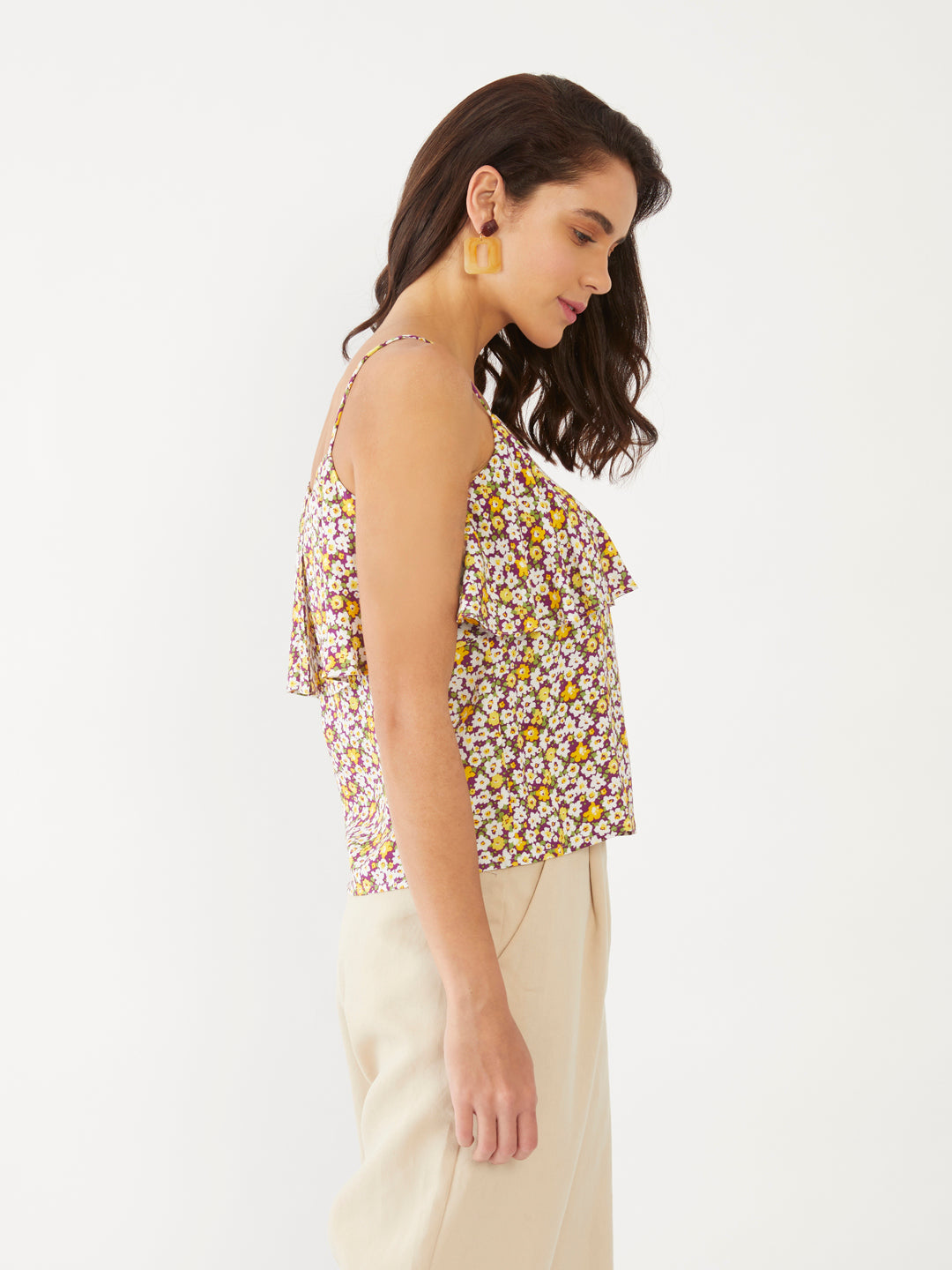 Multicolored Floral Print Strappy Top