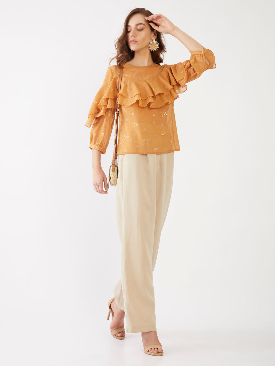 Yellow Printed Straight Top