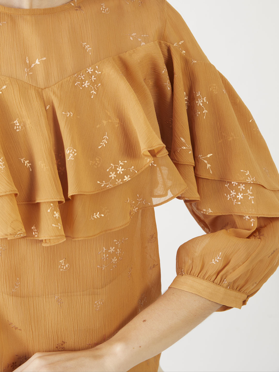 Yellow Printed Straight Top