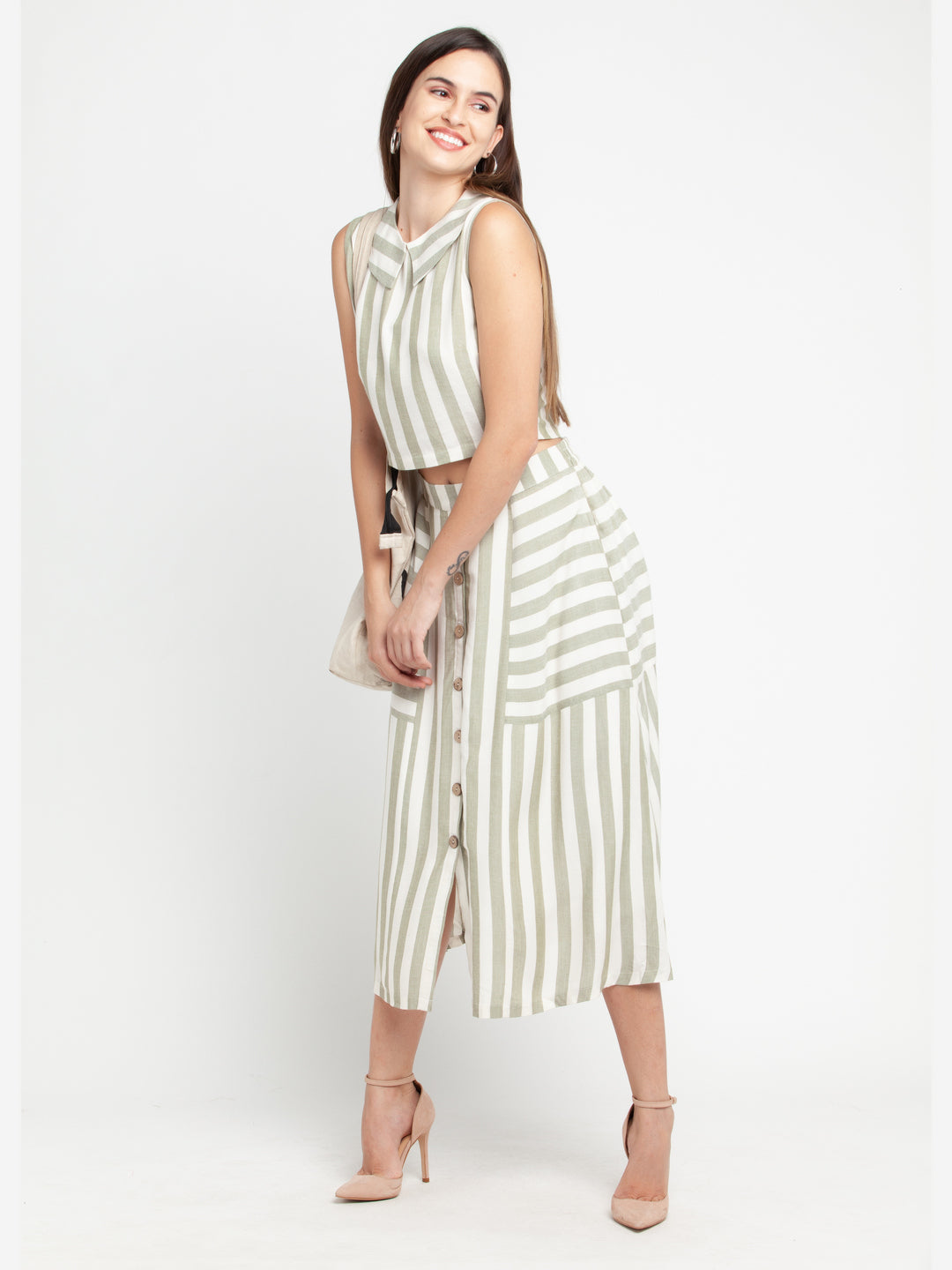 Off White Striped Top