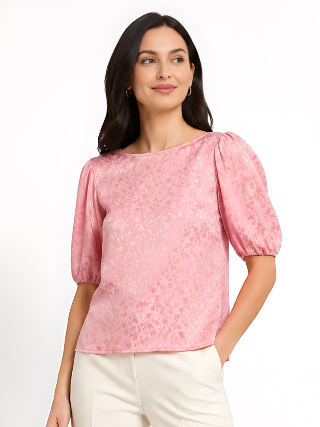 Pink Self Design Top