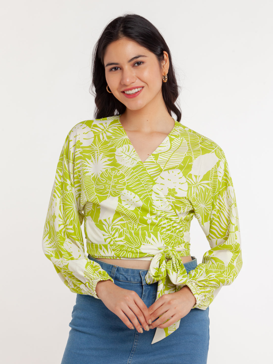 Green Printed Top