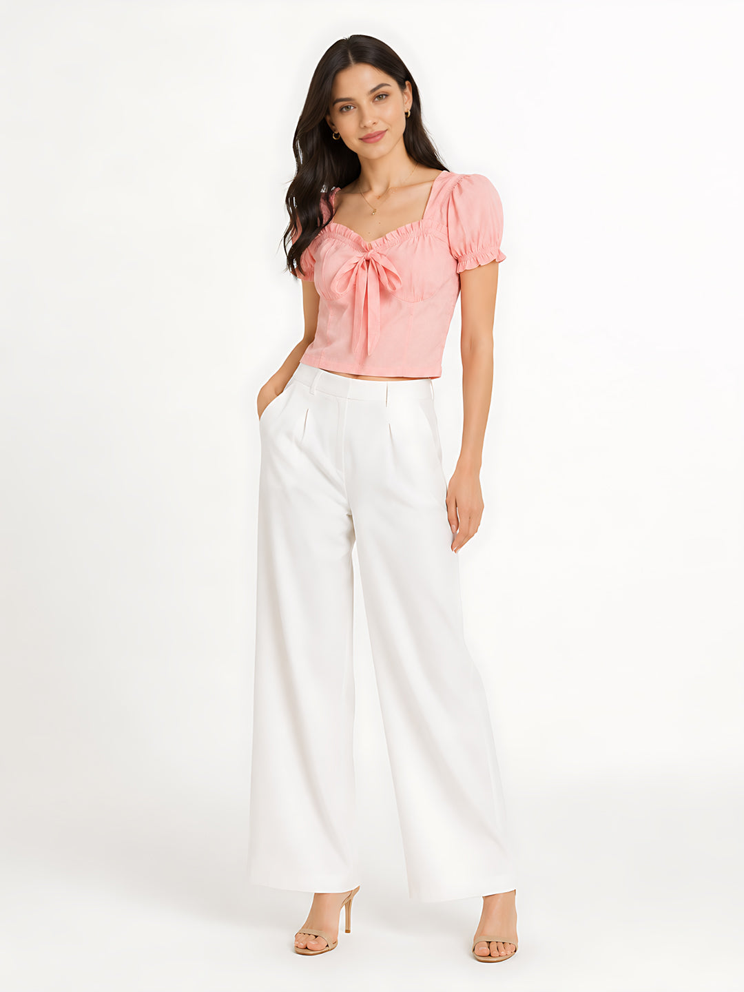 Pink Solid Bodycon Top