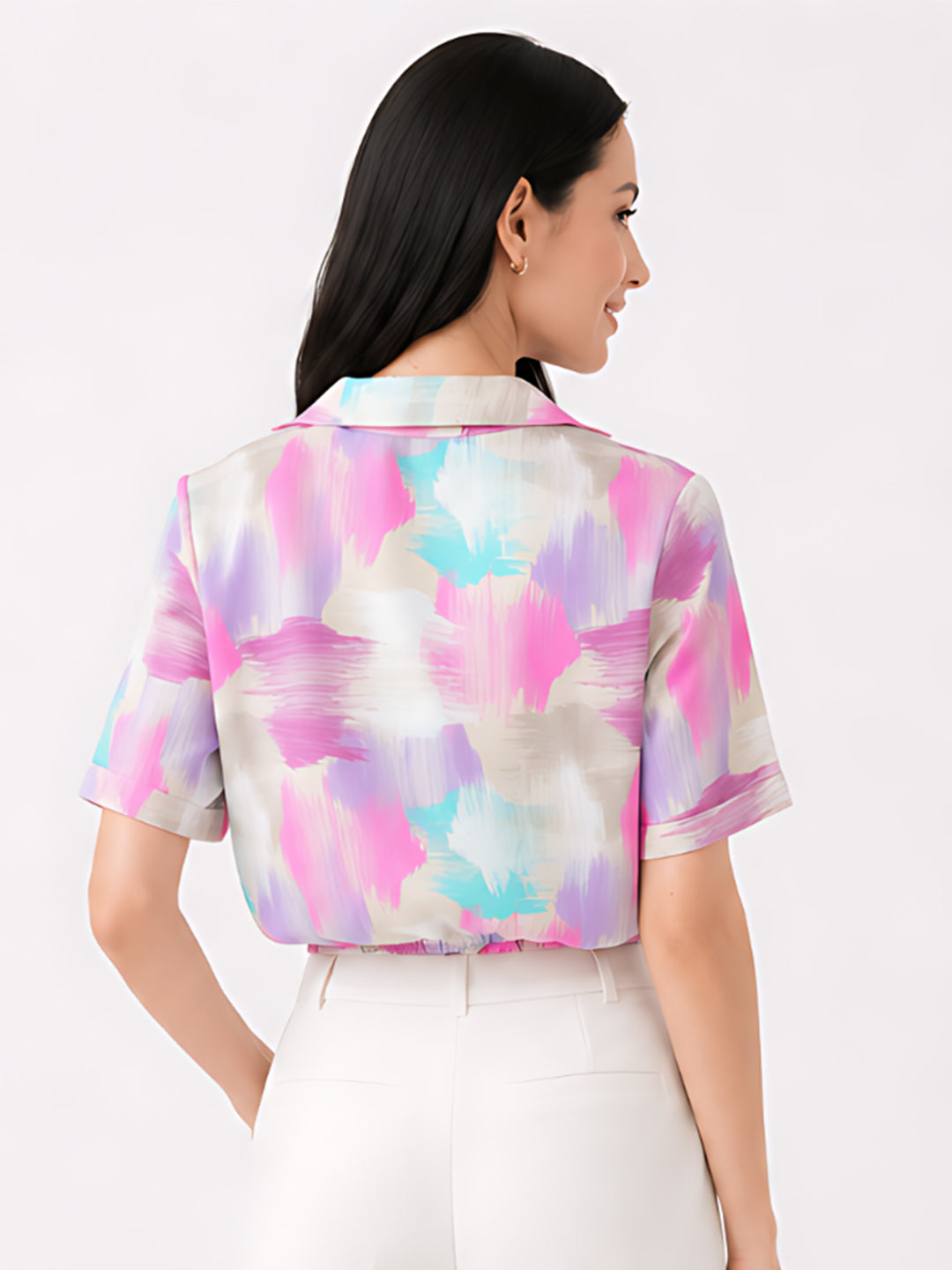 White Printed Top