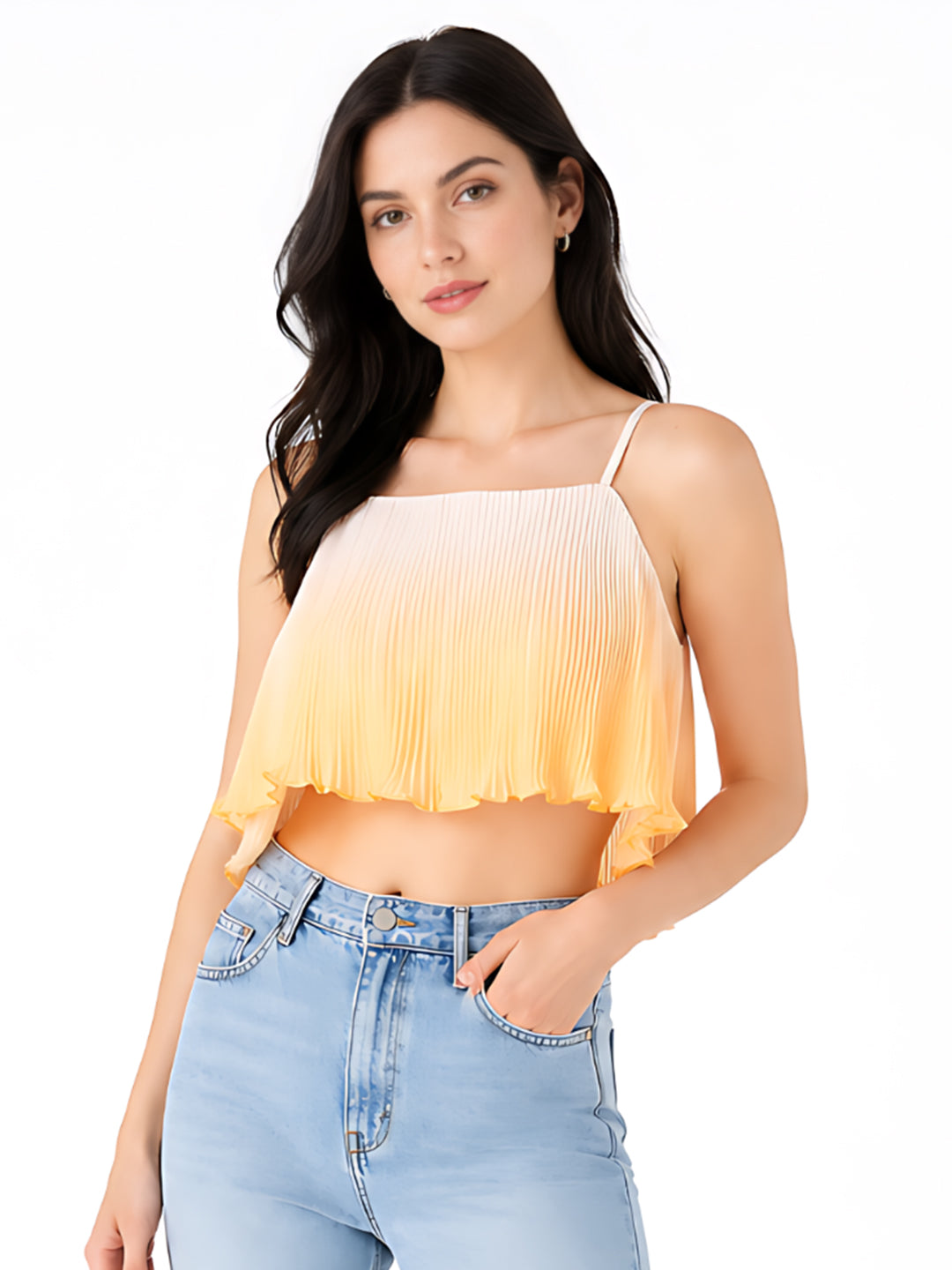 Yellow Printed Straight Top