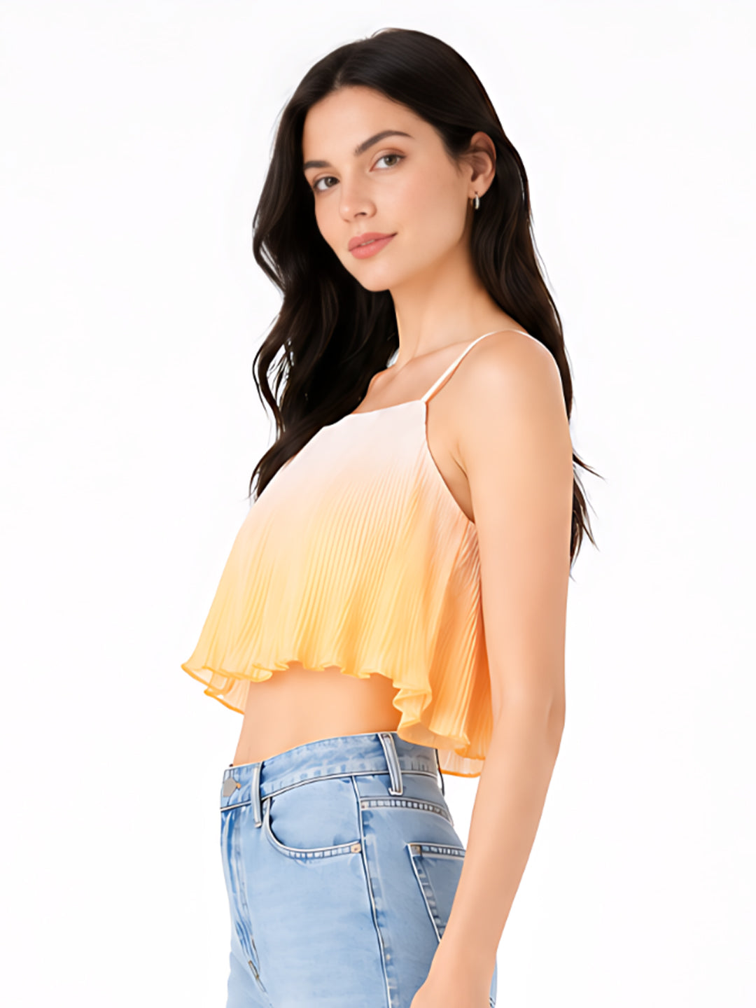 Yellow Printed Straight Top