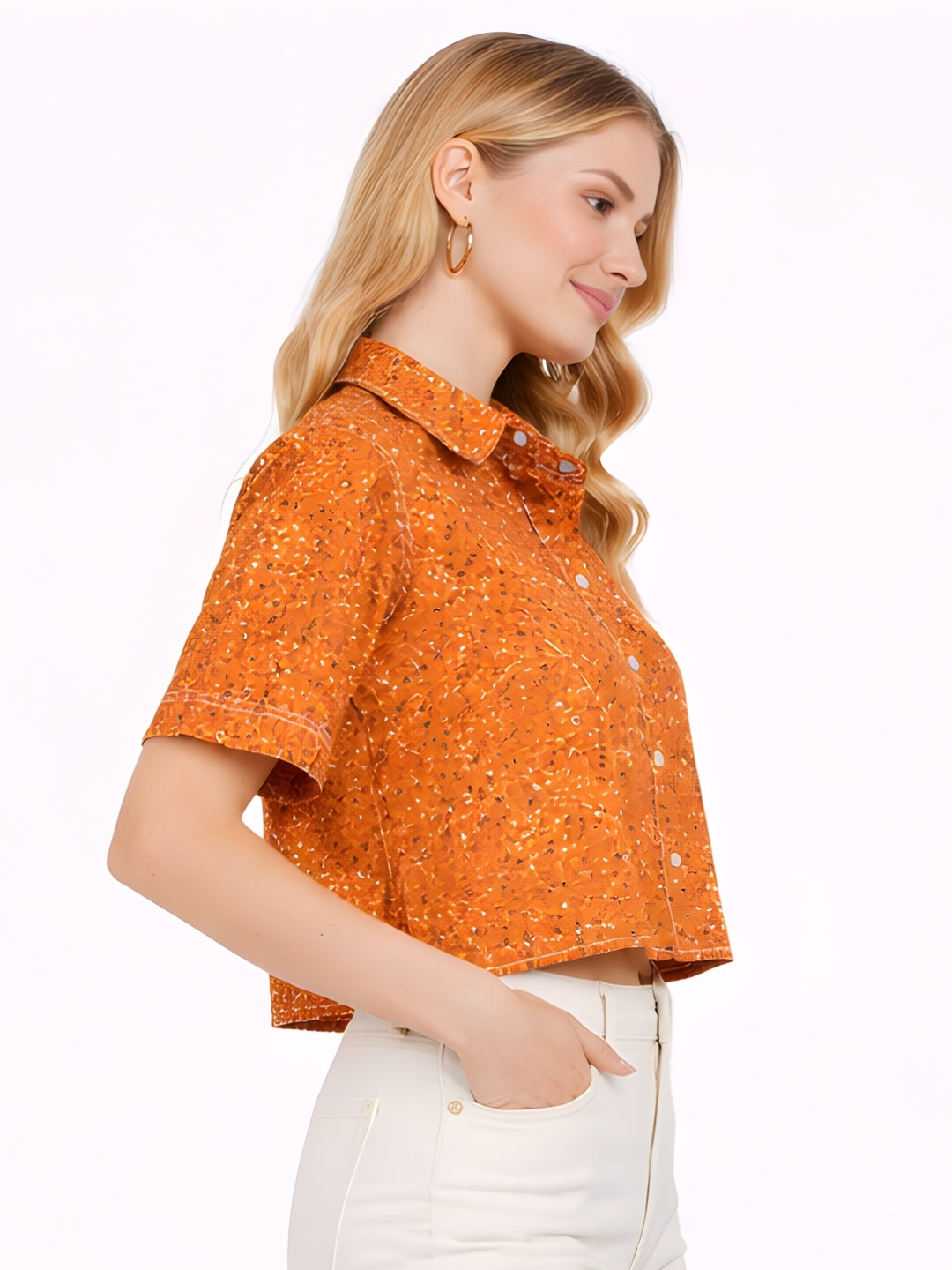 Brown Printed Regular Top