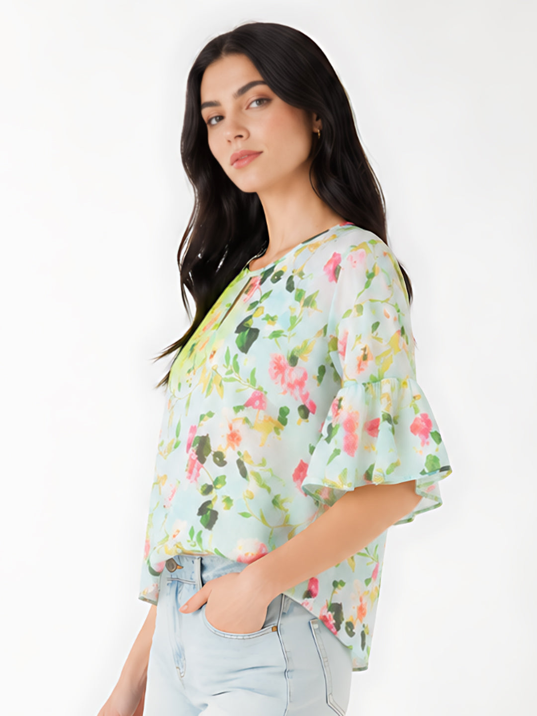 Blue Printed Regular Top