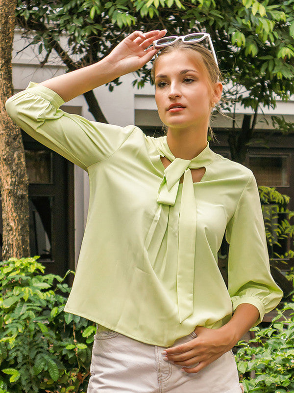 Buy Green Solid Basic Top - Zink London Buy Green Solid Basic Top - Zink London