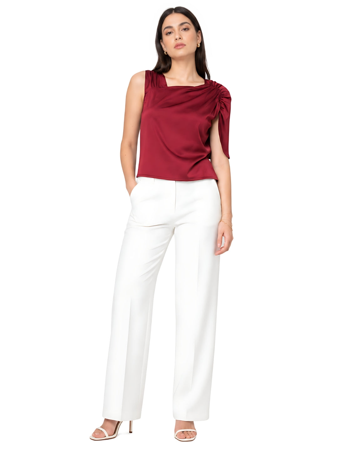 Red Solid Basic Top