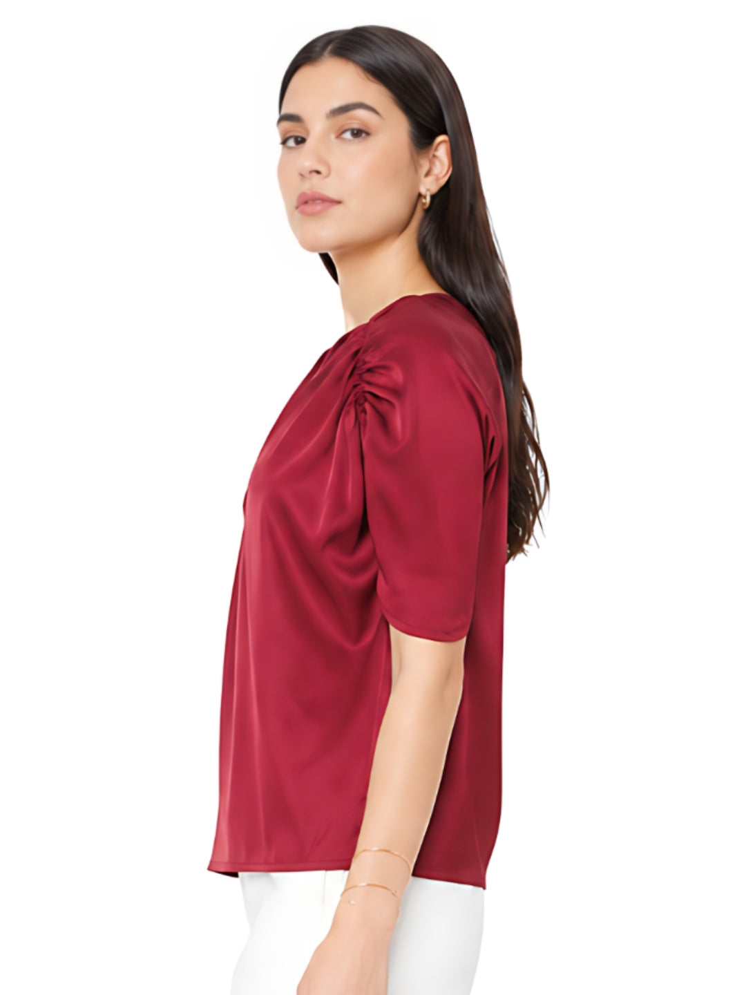Red Solid Basic Top