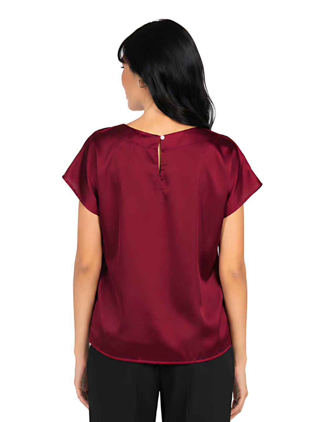 Maroon Solid Basic Top