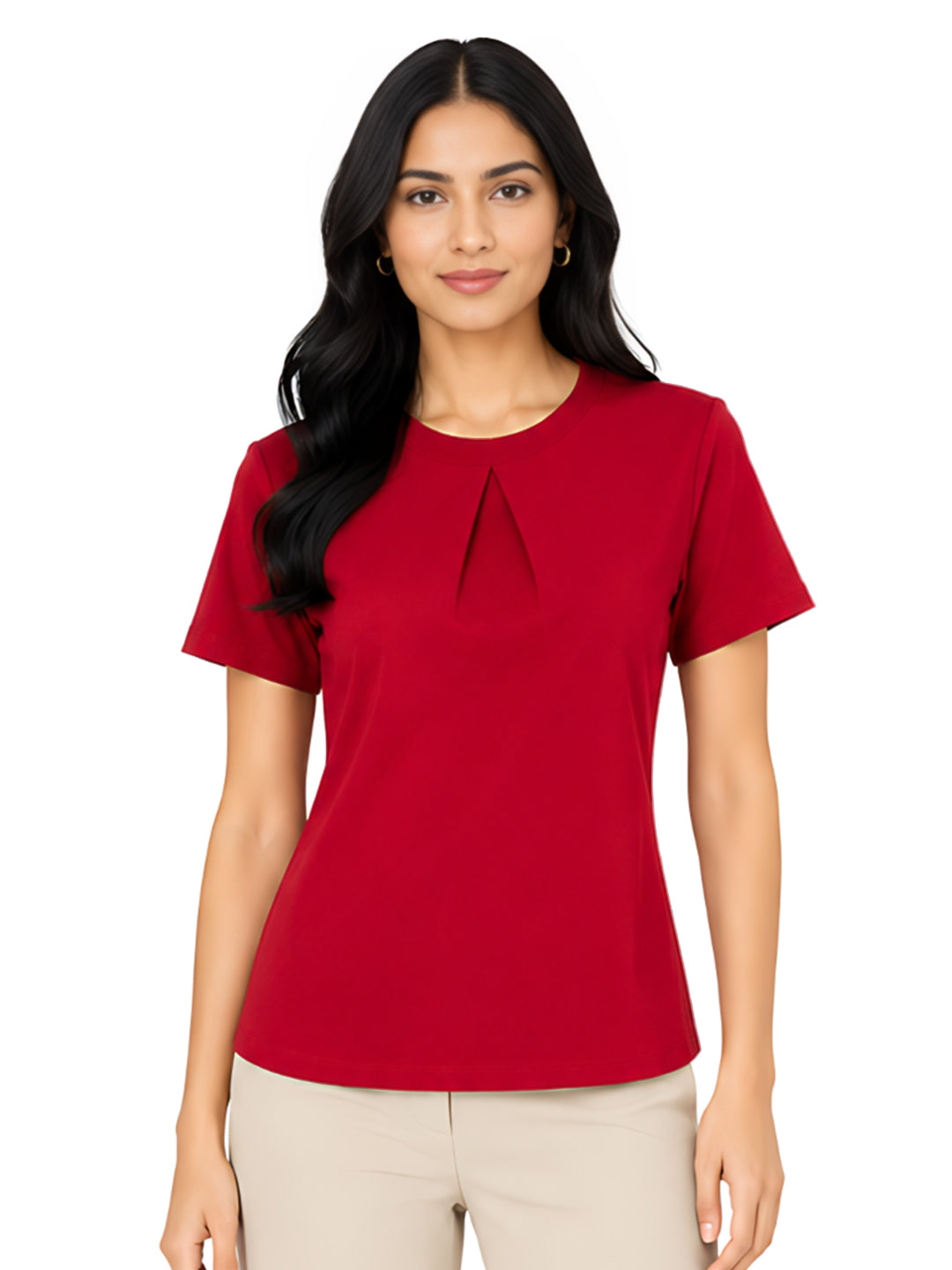 Red Plain Short Top