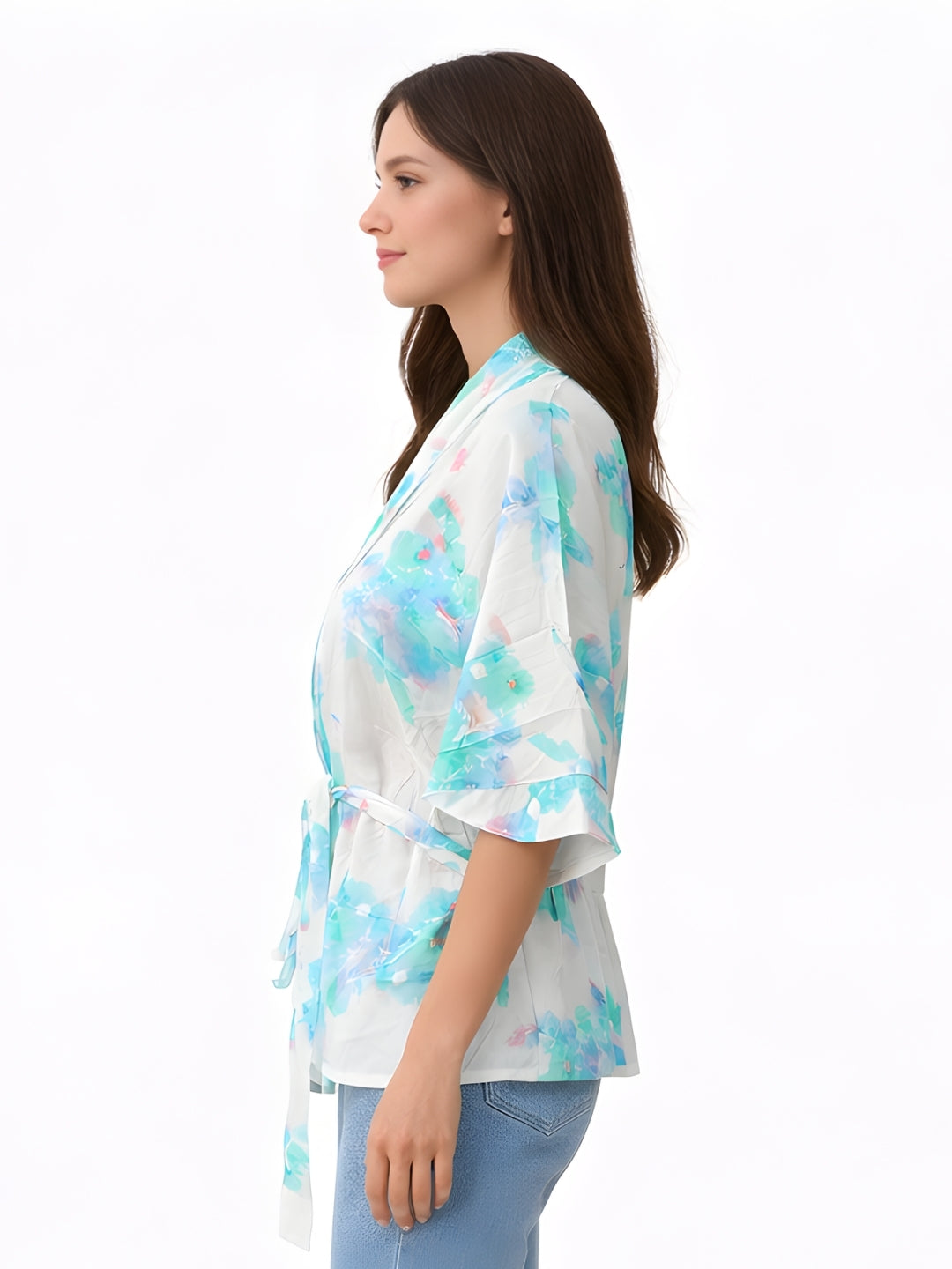 Blue Floral Short Top