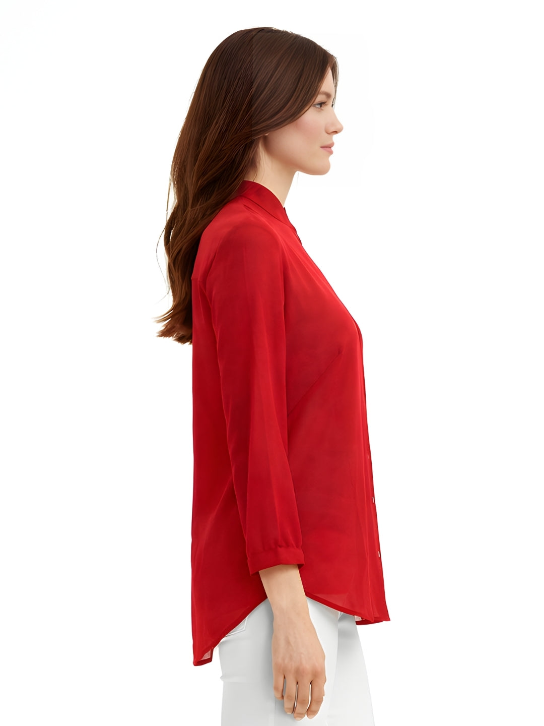 Red Plain Long Top