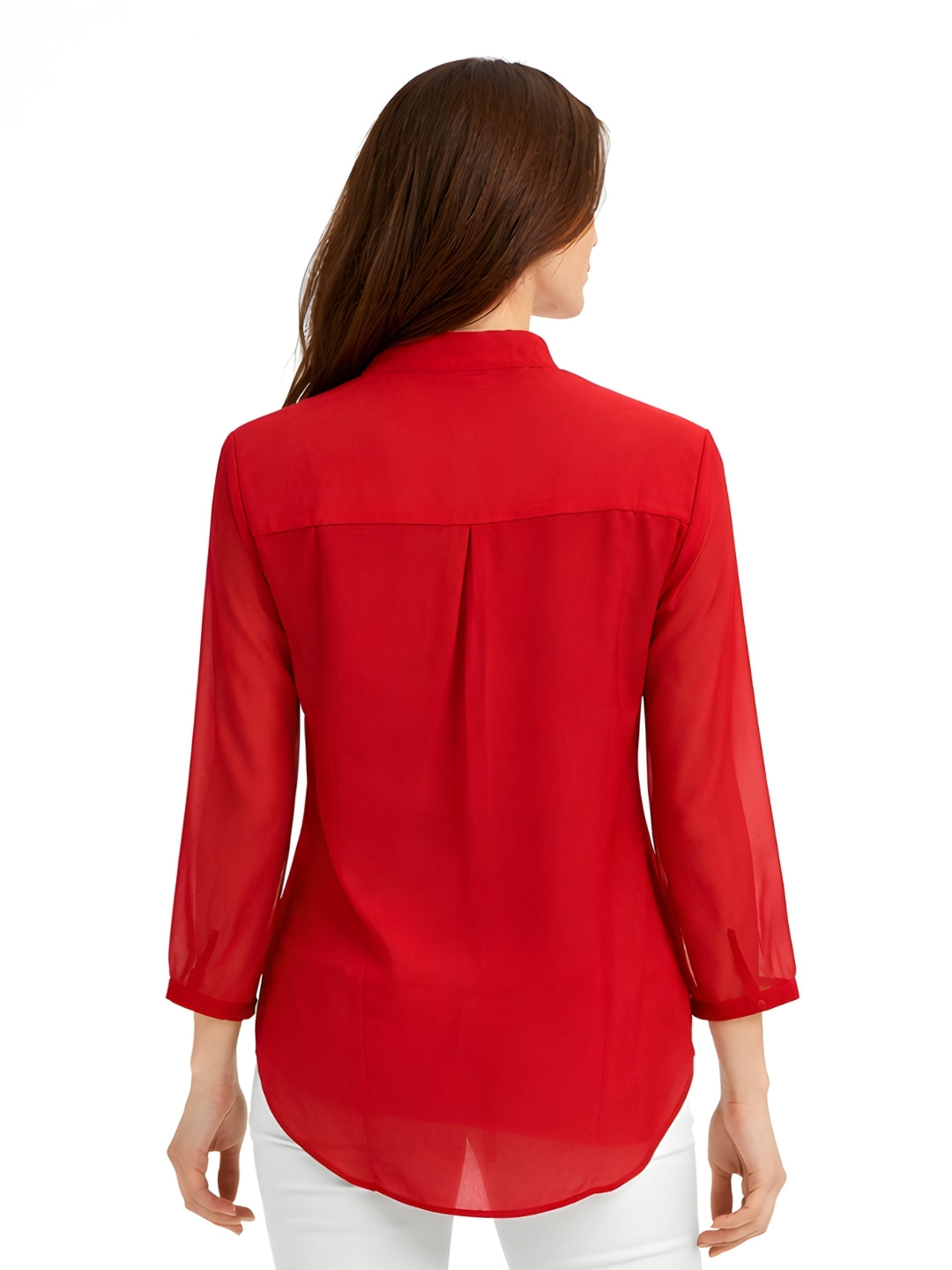 Red Plain Long Top