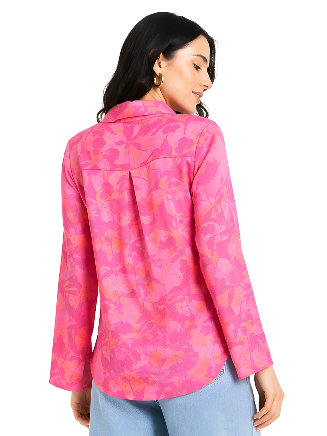Pink Floral Printed Relaxed Fit Shirt