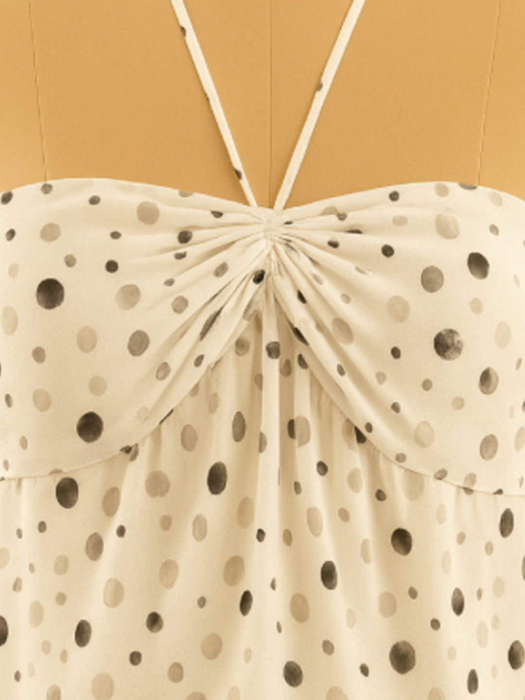 Cream Polka Dot Sleeveless Top
