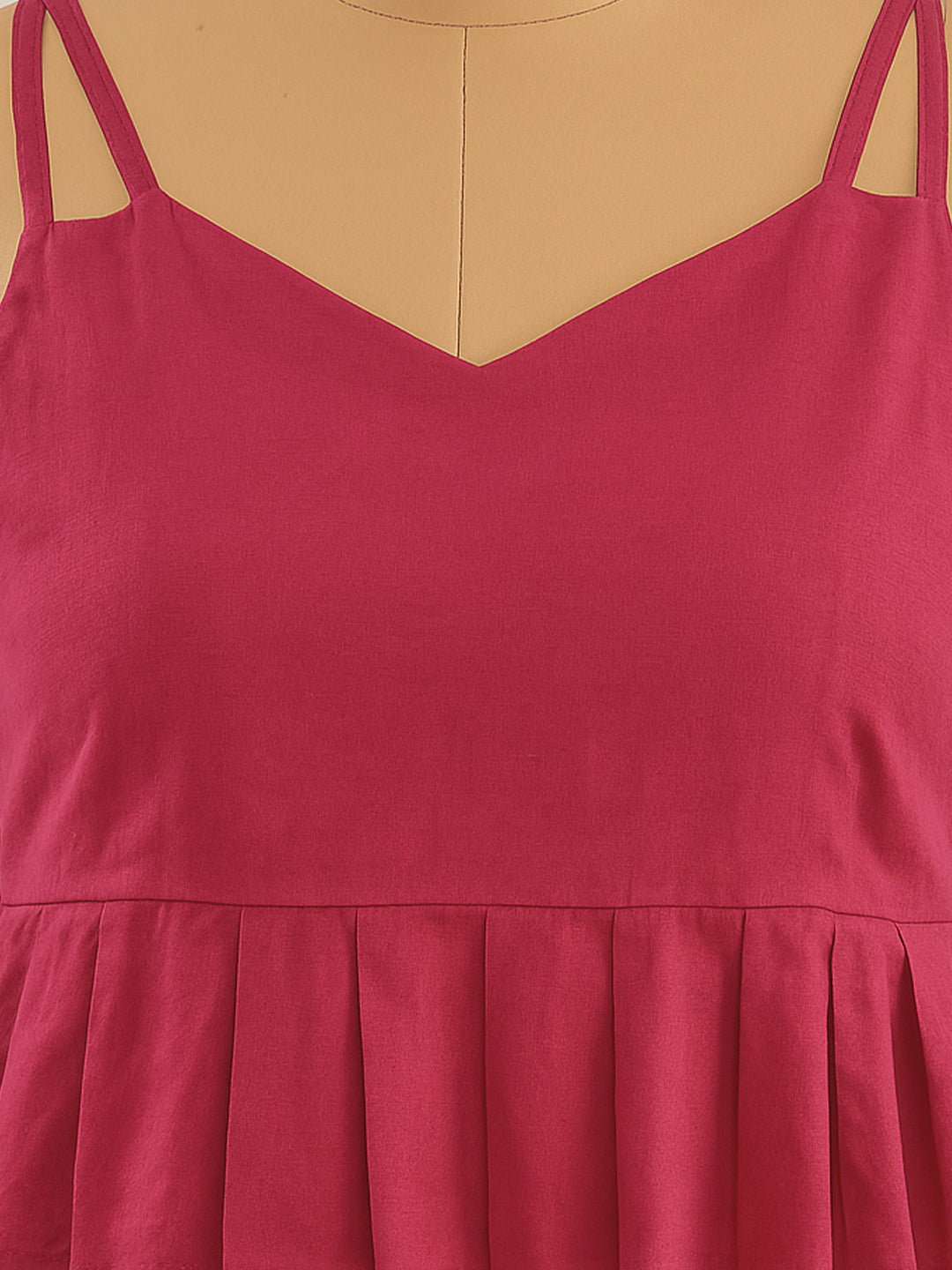Maroon Solid Sleeveless Top