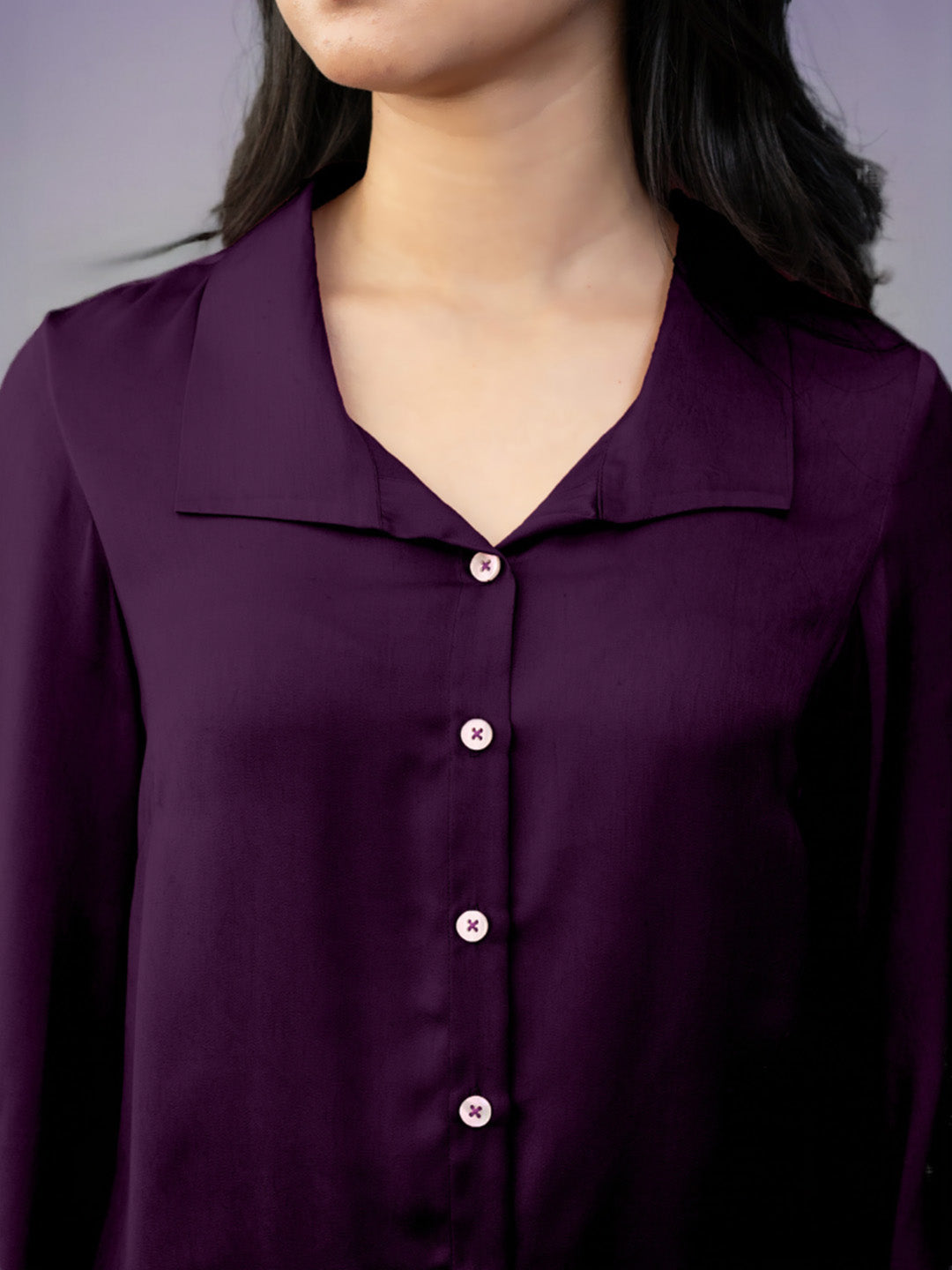 Solid Purple Regular Shirt