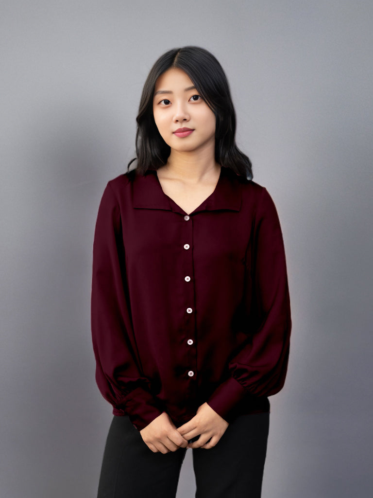 Solid Cranberry Regular Shirt