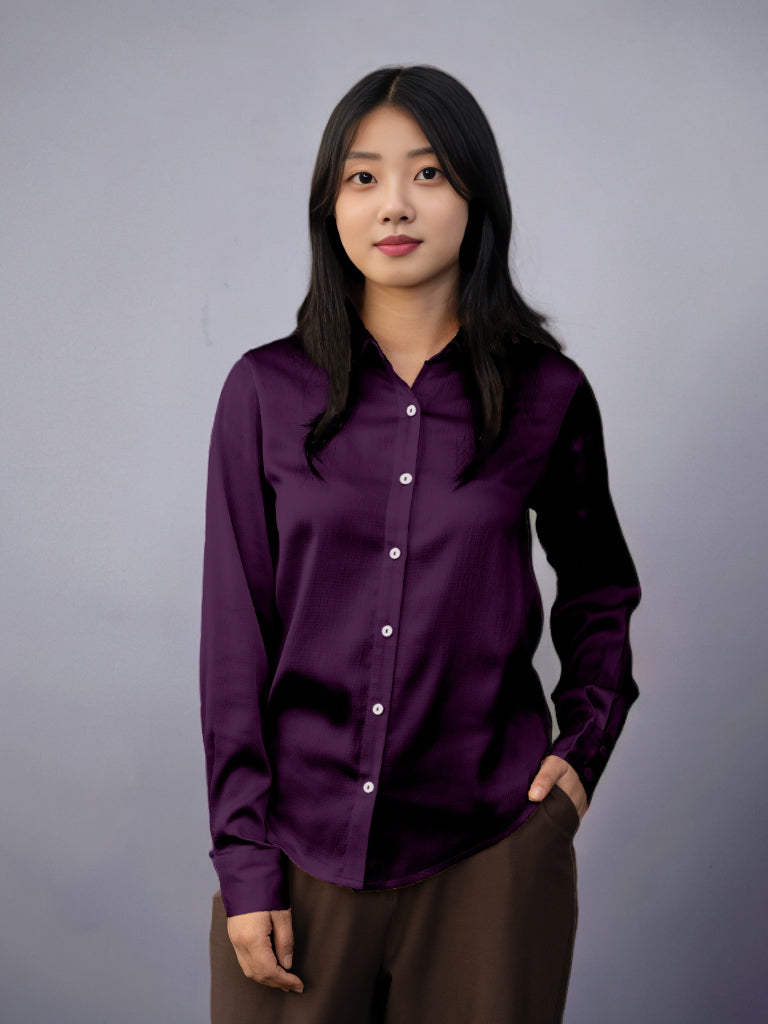 Solid Purple Regular Shirt