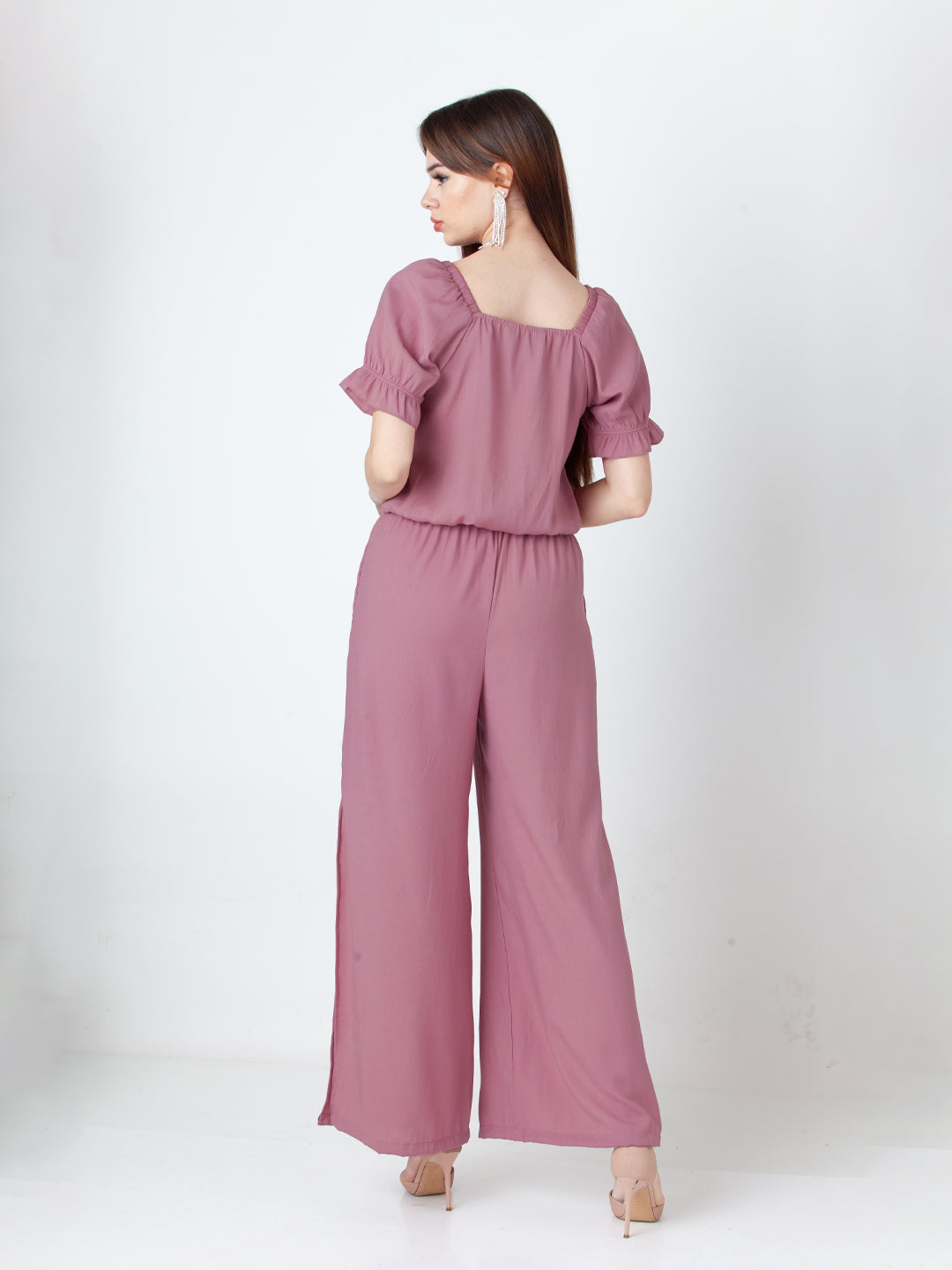 Solid Pink Wide Leg Co-Ord Set
