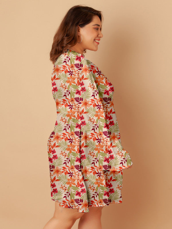 Multi-Colored-Floral-Print-A-Line-Short-Dress-ZCD00001-114-Multi-3