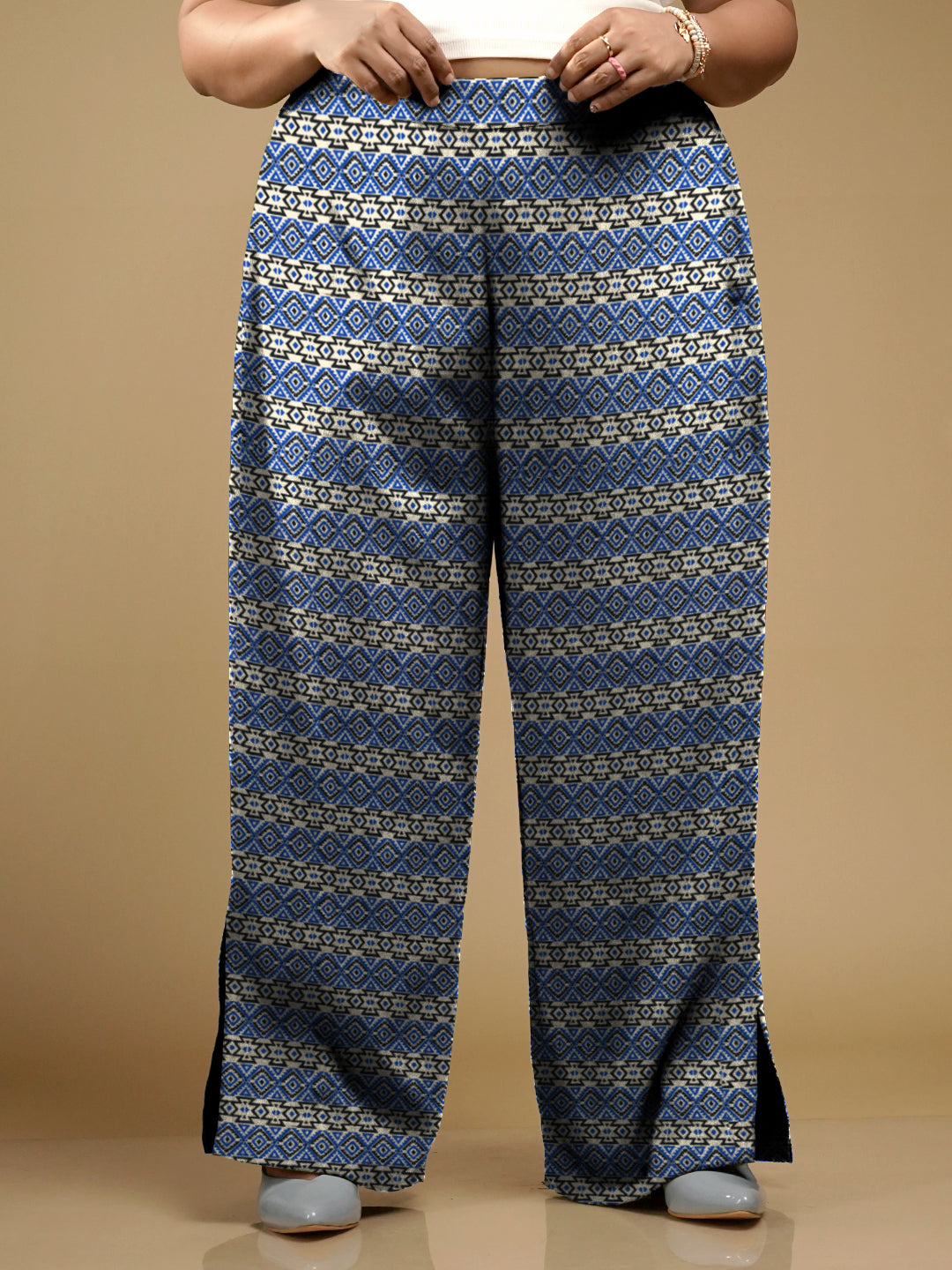Geometric Print Relaxed Fit Trouser