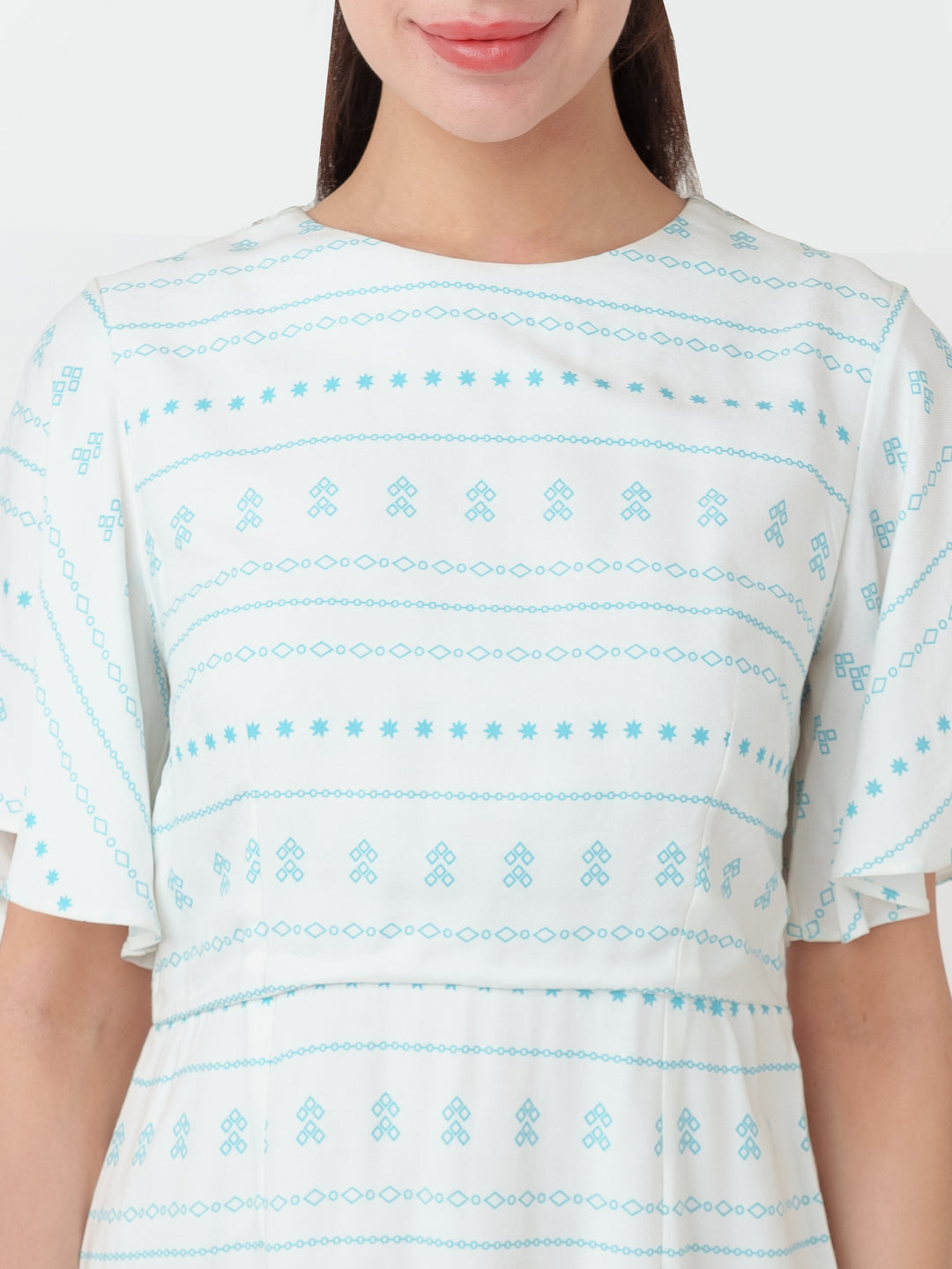 White_Printed_A-Line_Short_Dress_D04041_6