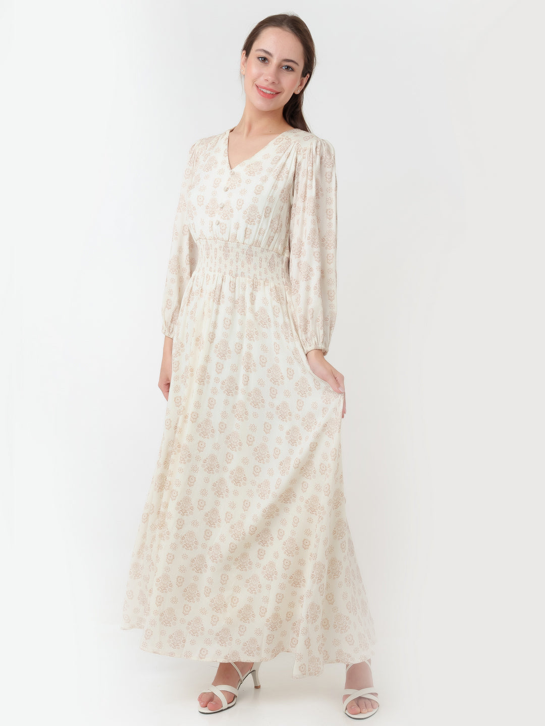 White_Printed_Flared_Maxi_Dress_D06003_5