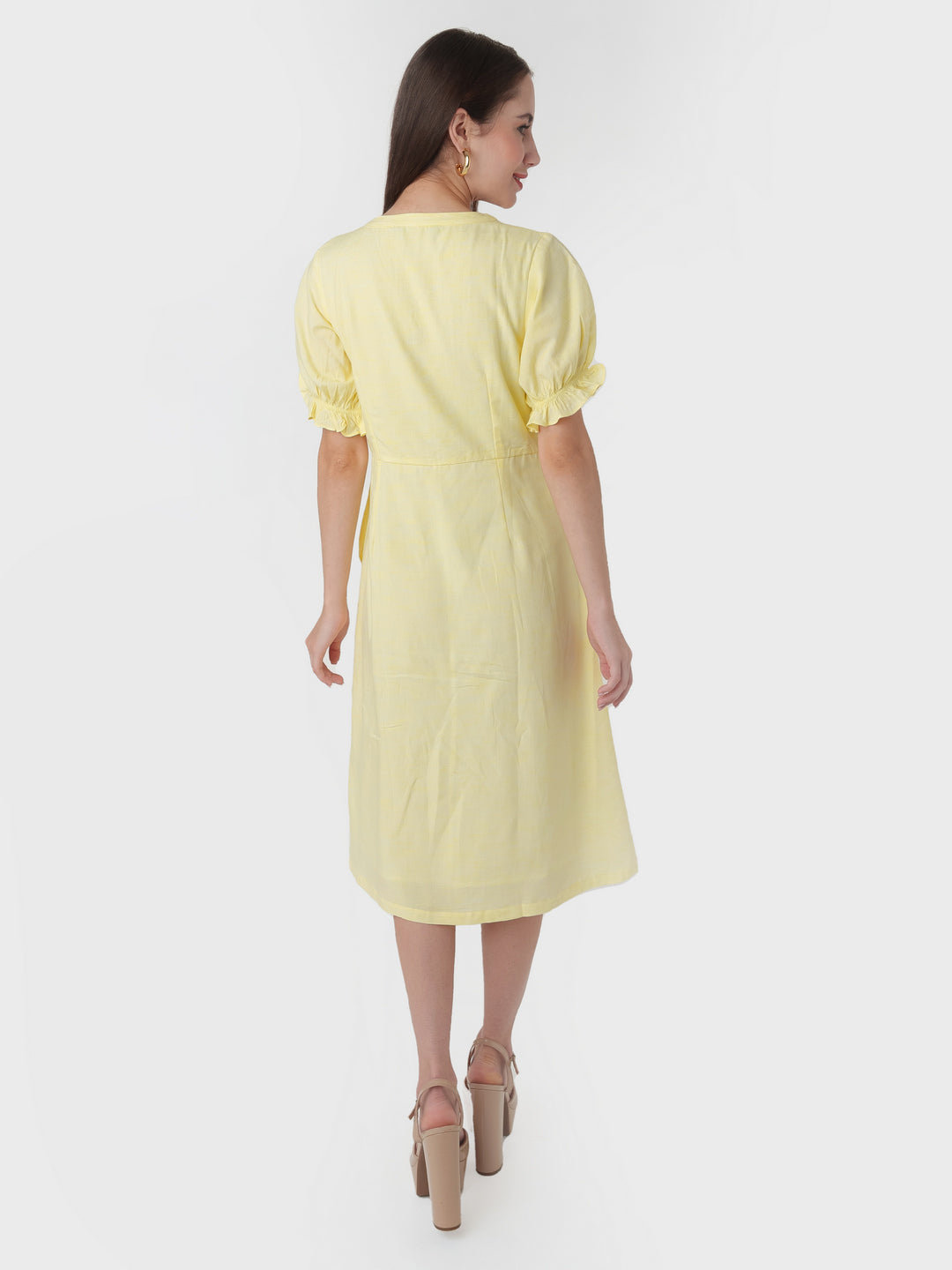 Yellow_Solid_A-Line_Midi_Dress_D06009_4
