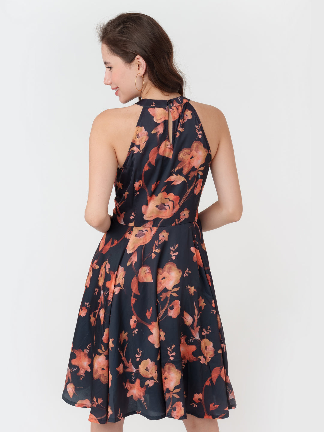 Black_Printed_A-Line_Short_Dress_4