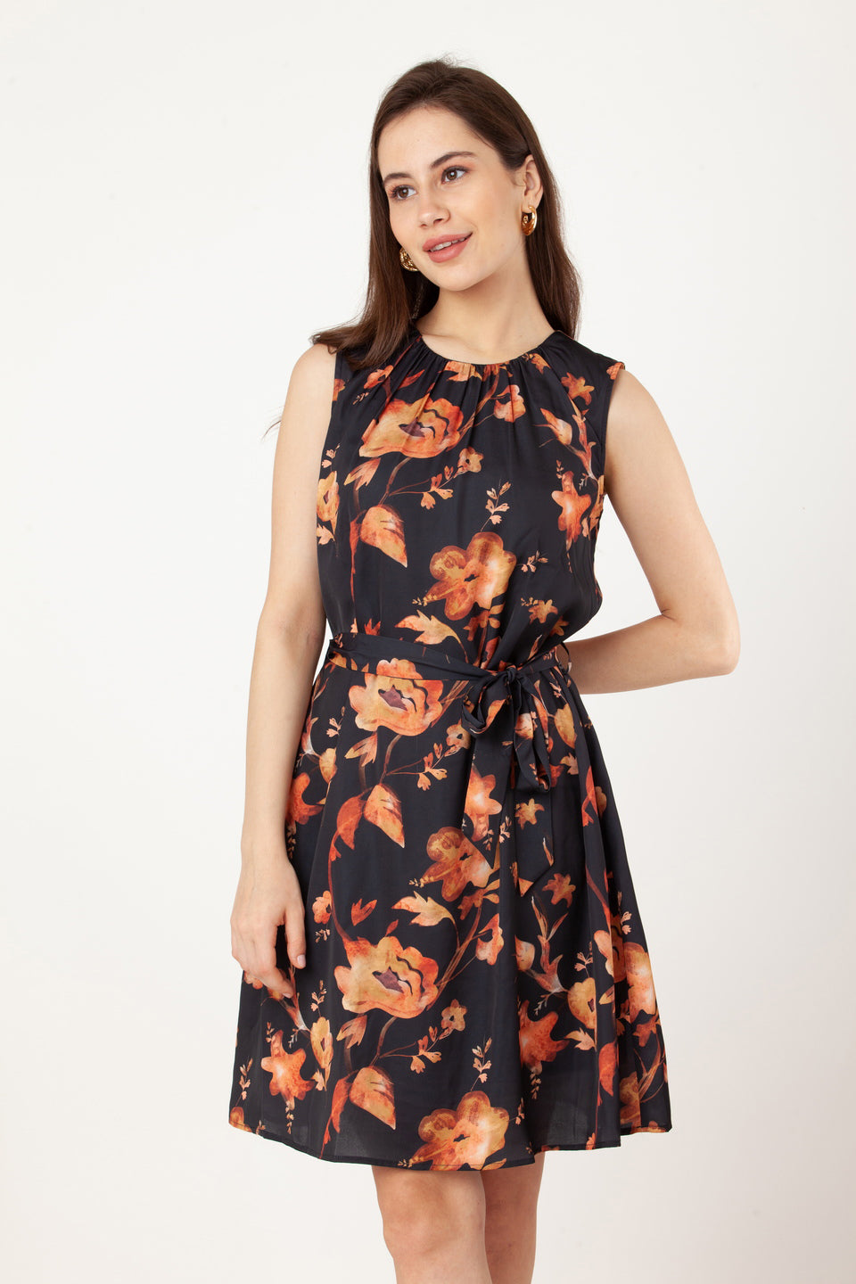 Black_Printed_A-Line_Short_Dress_2