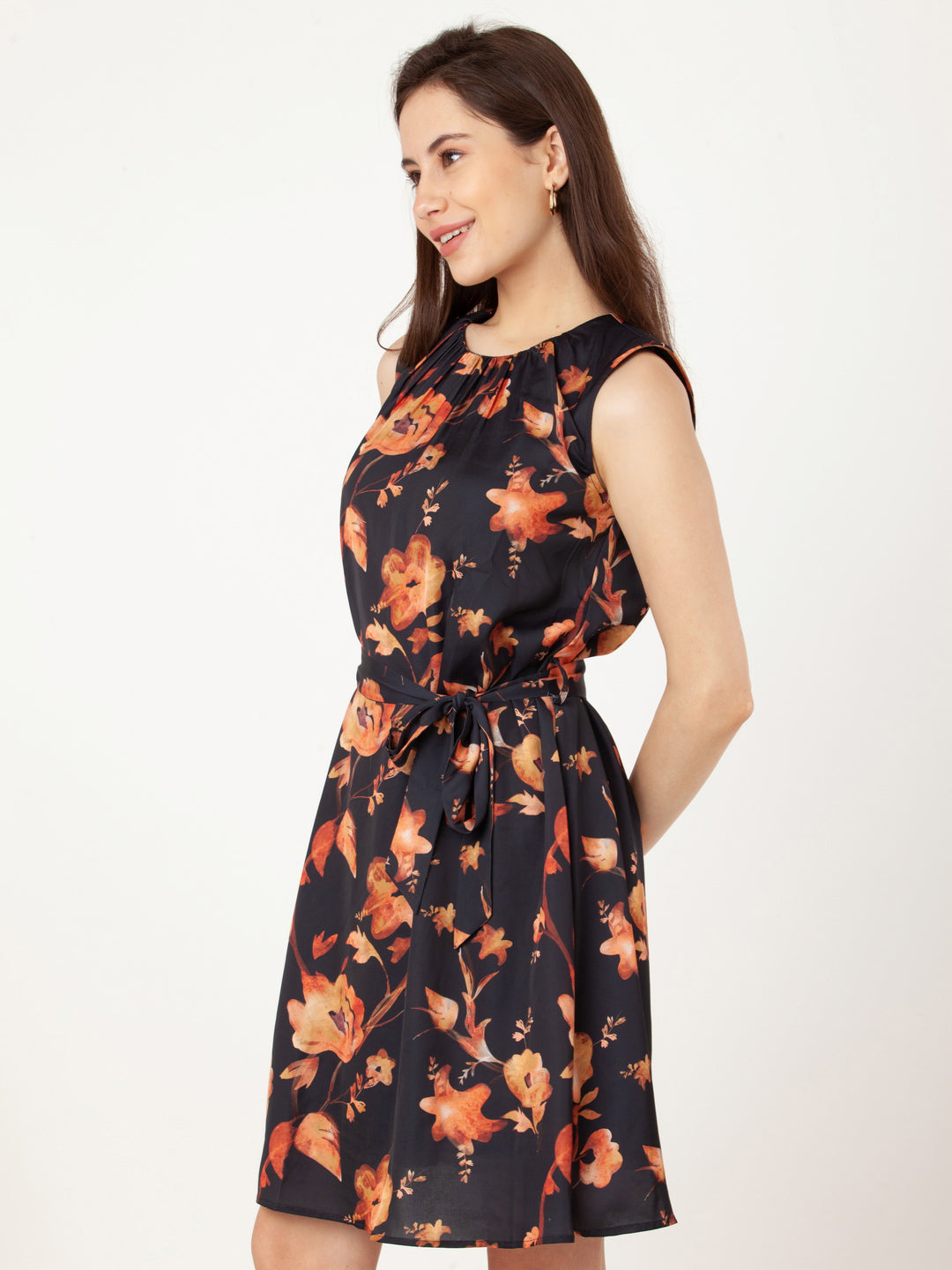 Black_Printed_A-Line_Short_Dress_3
