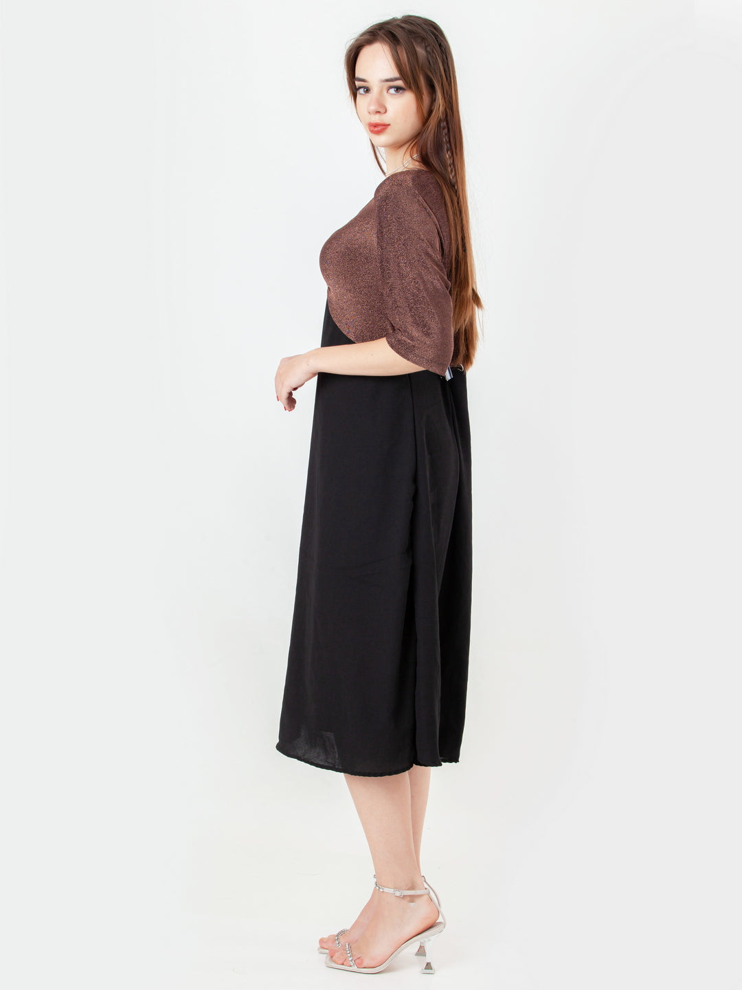 Black-with-Bronze-Shimmer-Flared-Midi-Dress-D08004_3