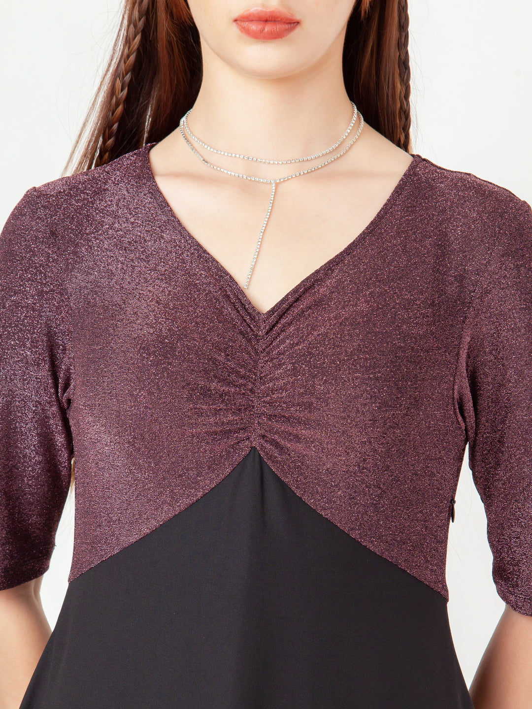 Black-with-Pink-Shimmer-Flared-Midi-Dress-D08005_6