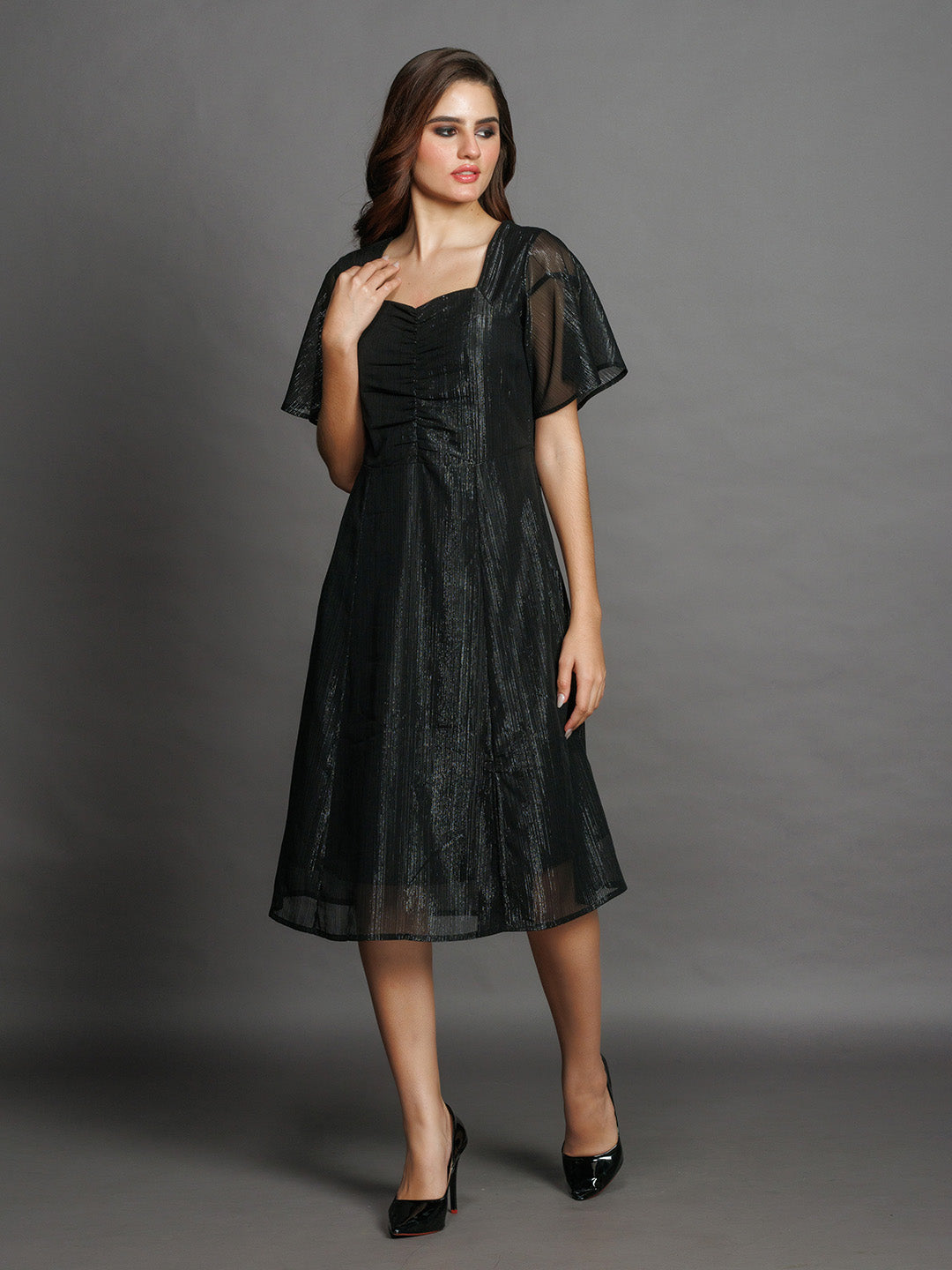 Black-Solid-Flared-Midi-Dress-D08006-1